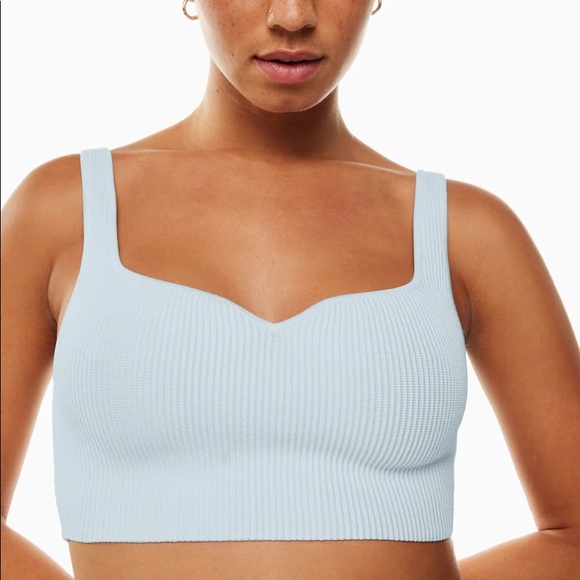 Babaton Blue Cropped Tank (Sculpt Knit Notch in Iceberg Blue) - Picture 2 of 6